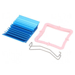 Radiator extrudat cu aripioare BGA albastru 33x33mm | Electronic-mag.ro | Componente Electronice
