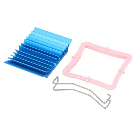 Radiator extrudat cu aripioare BGA albastru 33x33mm | Electronic-mag.ro | Componente Electronice