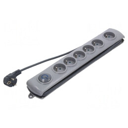 Prelungitor cu protecție la supratensiune, 6 prize, 10A | Electronic-mag.ro | Componente Electronice