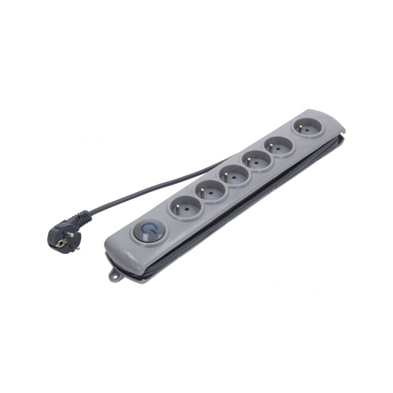 Prelungitor cu protecție la supratensiune, 6 prize, 10A | Electronic-mag.ro | Componente Electronice