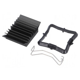 Radiator Extrudat cu Aripioare BGA Negru 25x25mm | Electronic-mag.ro | Componente Electronice