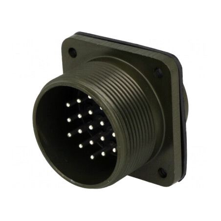 Conector circular dimensiune 22 aliaj de aluminiu oliv | Electronic-mag.ro | Componente Electronice