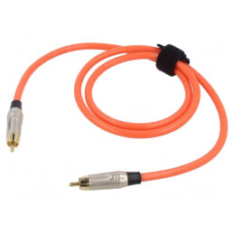 Cablu RCA Aurit Portocaliu 1m | Electronic-mag.ro | Componente Electronice