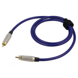 Cablu RCA 1m Aurit Albastru | Electronic-mag.ro | Componente Electronice