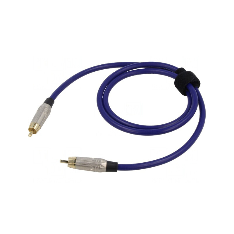Cablu RCA 1m Aurit Albastru | Electronic-mag.ro | Componente Electronice