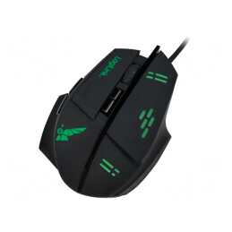 Mouse optic USB cu 7 butoane negru/verde | Electronic-mag.ro | Componente Electronice
