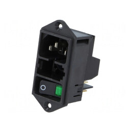Conector Alimentare AC Soclu Tată 10A 250V IEC 60320 | Electronic-mag.ro | Componente Electronice