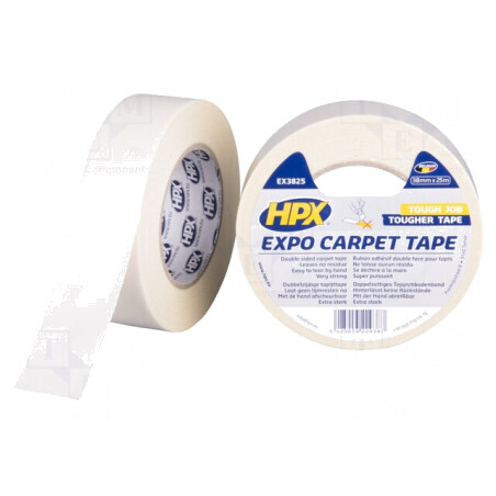 Bandă dublu adezivă albă 38mm x 25m 80°C | Electronic-mag.ro | Componente Electronice