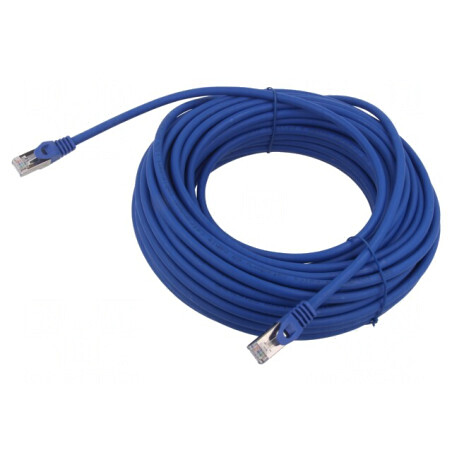 Patch cord S/FTP Cat 6a Cu LSZH Albastru 20m | Electronic-mag.ro | Componente Electronice