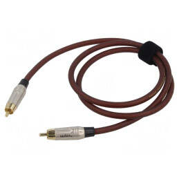 Cablu RCA Aurit 1m Maro | Electronic-mag.ro | Componente Electronice