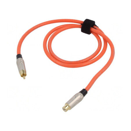 Cablu RCA Soclu-Mufă 1m Aurit Portocaliu | Electronic-mag.ro | Componente Electronice