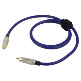 Cablu RCA 1m Aurit Albastru | Electronic-mag.ro | Componente Electronice