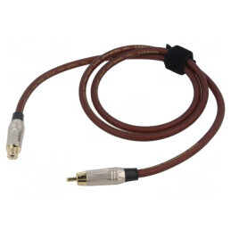 Cablu RCA Aurit 1m Maro | Electronic-mag.ro | Componente Electronice