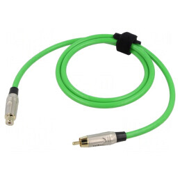 Cablu RCA Aurit 1m Verde | Electronic-mag.ro | Componente Electronice