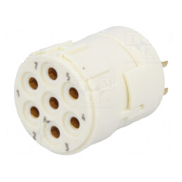 Conector M23 7-PIN Mamă Lipire 300V 20A