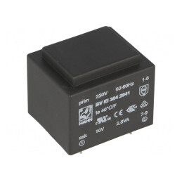 Transformator Încapsulat 2,6VA 230V 10V 260mA PCB | Electronic-mag.ro | Componente Electronice