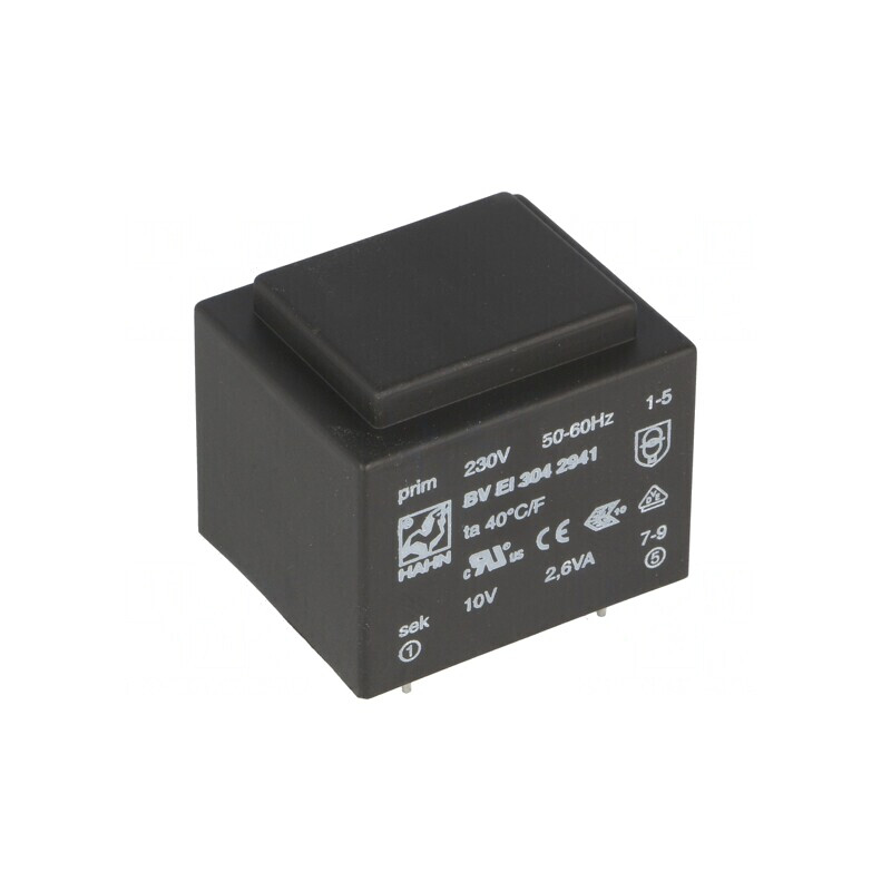 Transformator Încapsulat 2,6VA 230V 10V 260mA PCB | Electronic-mag.ro | Componente Electronice