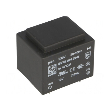 Transformator Încapsulat 2,6VA 230V 10V 260mA PCB | Electronic-mag.ro | Componente Electronice