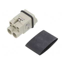 Conector: HDC | Han Q | dimensiune 3A | 21x21mm | -40÷125°C | tată | 830V | 09120023052