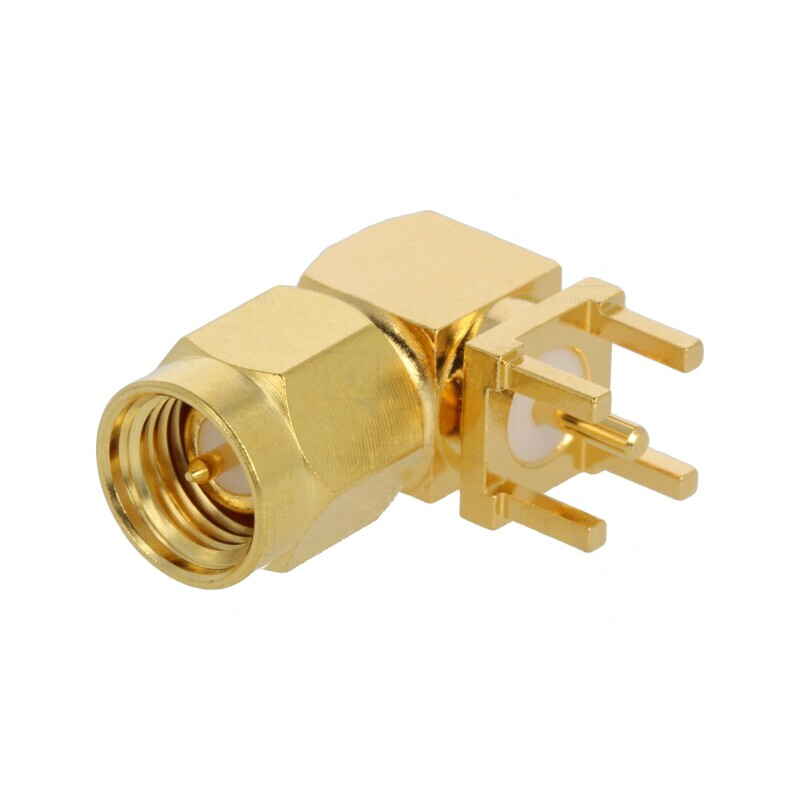 Mufă SMA 90° 50Ω THT PTFE Aurit | Electronic-mag.ro | Componente Electronice