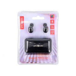 Căști wireless cu microfon negre USB A și USB B micro TWS-LED-01 | Electronic-mag.ro | Componente Electronice