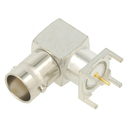 BNC Jack R/A PCB Receptacle 50 Ohm | Electronic-mag.ro | Componente Electronice