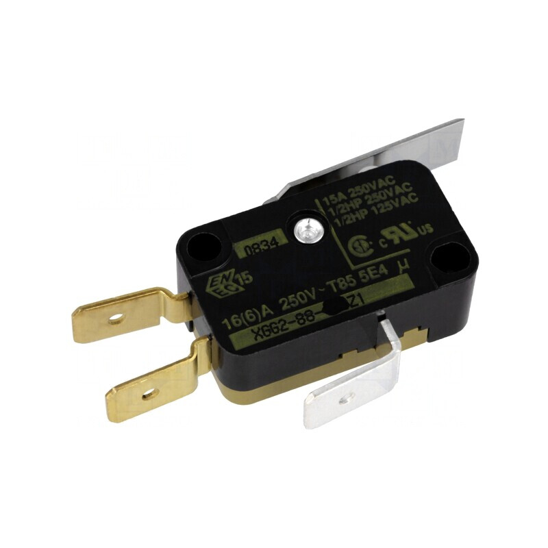 Microîntrerupător SNAP ACTION 16A 250VAC cu manetă SPDT IP40 | Electronic-mag.ro | Componente Electronice