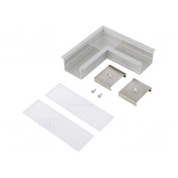 Conector 90° Aluminiu Argintiu Anodat VARIO30-07 | Electronic-mag.ro | Componente Electronice