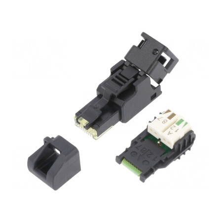Mufă RJ45 Cat 6a neecranată cu capac de protecție | Electronic-mag.ro | Componente Electronice