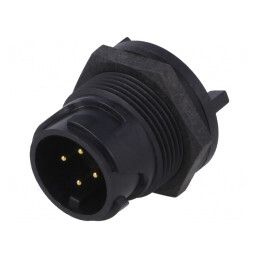 Conector Circular Soclu Tată PIN 4 Buccaneer 4000 Aurit THT | Electronic-mag.ro | Componente Electronice