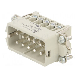 Conector HDC tată 10 pini 10 inserturi de contact | Electronic-mag.ro | Componente Electronice