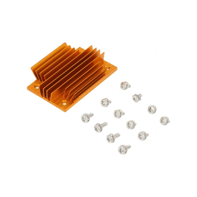 Radiator extrudat cu aripioare BGA aurie 58mm x 37mm | Electronic-mag.ro | Componente Electronice
