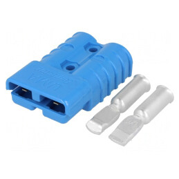 Mufă cablu-cablu hermafrodit PIN 2 crimpat albastră | Electronic-mag.ro | Componente Electronice