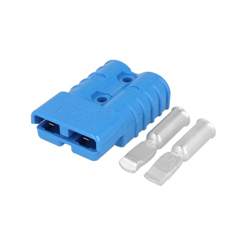 Mufă cablu-cablu hermafrodit PIN 2 crimpat albastră | Electronic-mag.ro | Componente Electronice