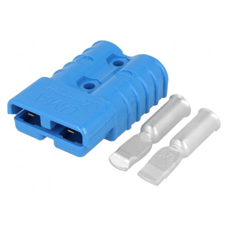 Mufă cablu-cablu hermafrodit PIN 2 crimpat albastră | Electronic-mag.ro | Componente Electronice