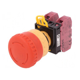 Comutator de Siguranță 22mm 2NC Roșu IP65 | Electronic-mag.ro | Componente Electronice