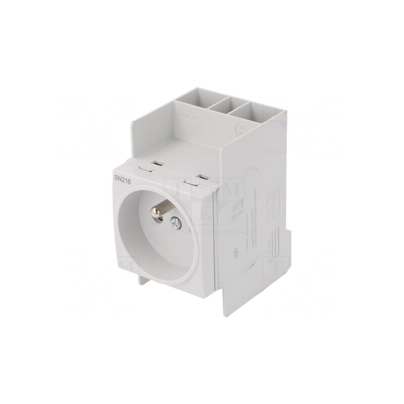 Soclu Tip F 230V 16A pentru Șină DIN | Electronic-mag.ro | Componente Electronice
