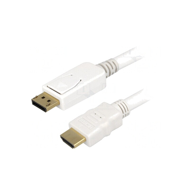 Cablu DisplayPort la HDMI 2m Alb | Electronic-mag.ro | Componente Electronice Cablu DisplayPort la HDMI 2m Alb | Electronic-mag.ro | Componente Electronice