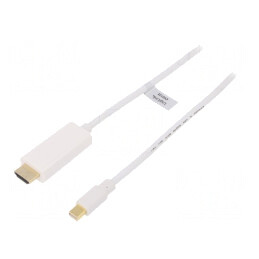 Cablu DisplayPort 1.2 la HDMI 1m Alb