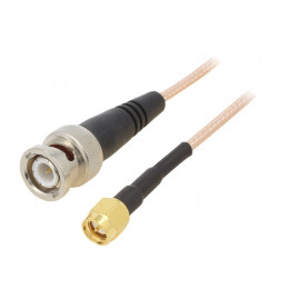 Cablu Coaxial 50Ω 0,3m BNC SMA Ecranat -65÷150°C