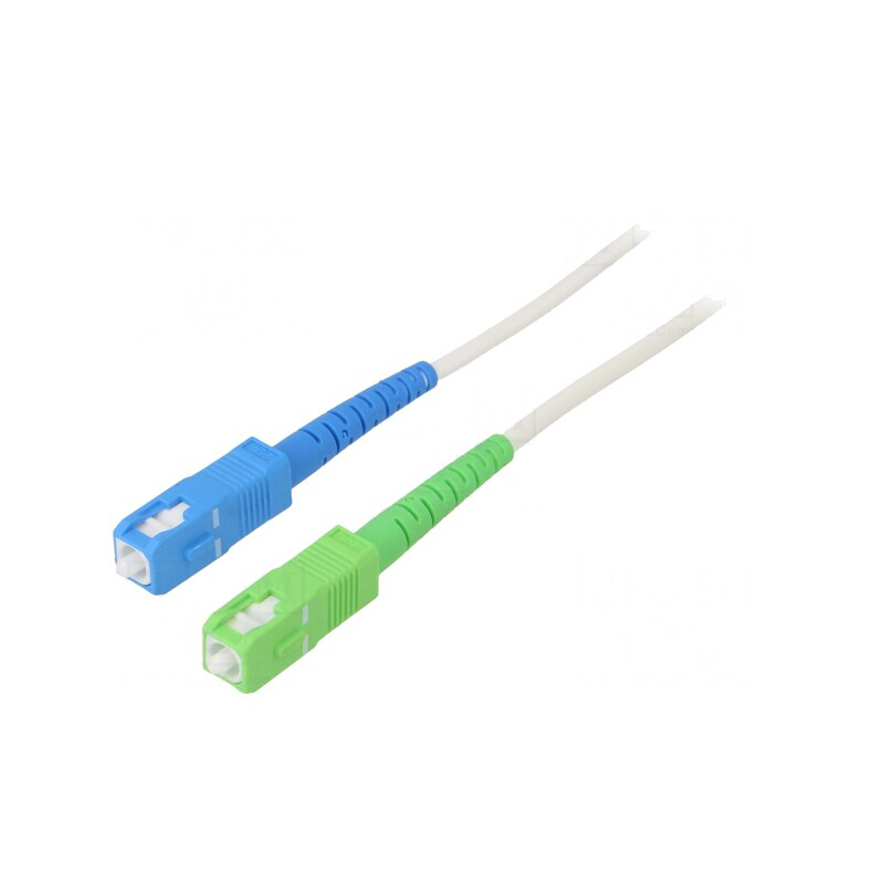 Patch cord fibră OS2 SC/APC-SC/UPC 0,5m alb LSZH | Electronic-mag.ro | Componente Electronice