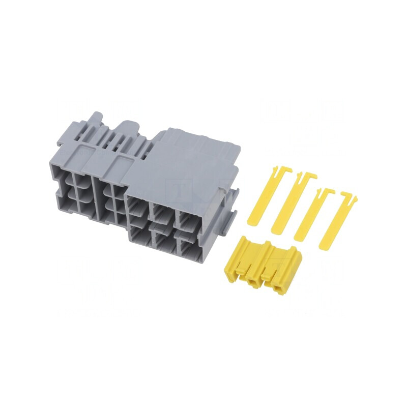 Carcasă din poliamidă 66 gri cu 9 piste și suport | Electronic-mag.ro | Componente Electronice