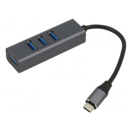 Hub USB | USB A soclu x4,USB C mufă | USB 3.0 | Număr porturi: 4 | HUB USBC/USB3 OEM-C15