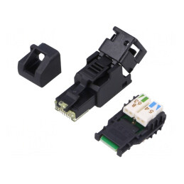 Mufă RJ45 Cat6a neecranată cu capac de protecție | Electronic-mag.ro | Componente Electronice