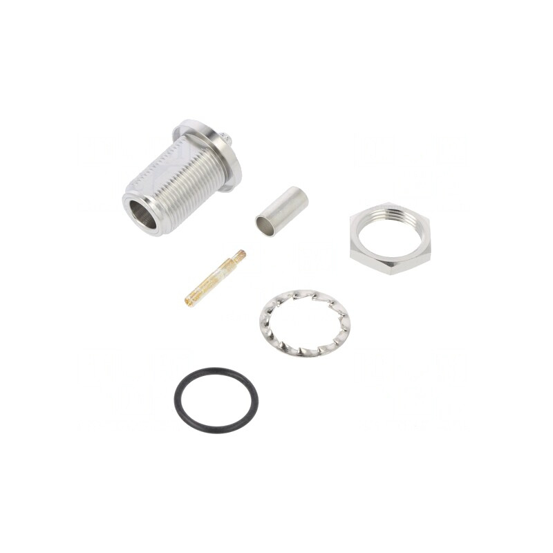 Mufă N mamă 50Ω crimpat PTFE argintat | Electronic-mag.ro | Componente Electronice