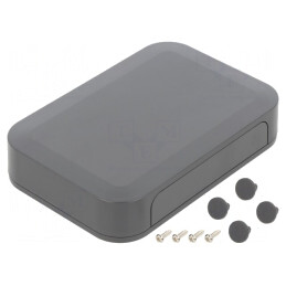 Carcasă ABS Gri Întunecat cu Panou 125x85x25mm | Electronic-mag.ro | Componente Electronice