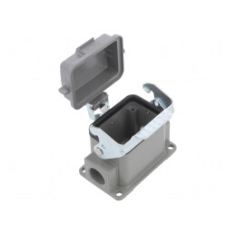Carcasă pentru conectori HDC dimensiune D6B cu clichet drept | Electronic-mag.ro | Componente Electronice