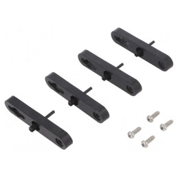 Set Mânere pentru Perete Negre 95mm x 20mm x 10mm