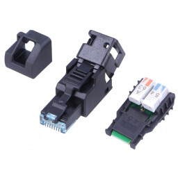 Mufă RJ45 Cat6a Neecranată cu Capac Protecție | Electronic-mag.ro | Componente Electronice