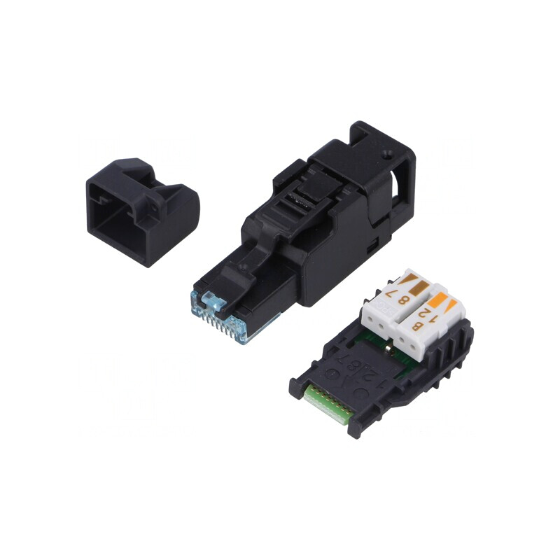Mufă RJ45 Cat 6a Neecranată Aurită 8p8c T568B | Electronic-mag.ro | Componente Electronice